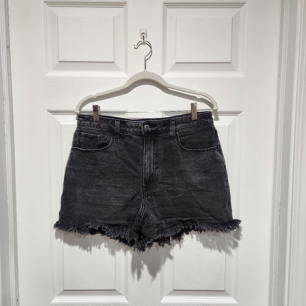 Hollister Washed Black Ultra High Rise Jean Shorts